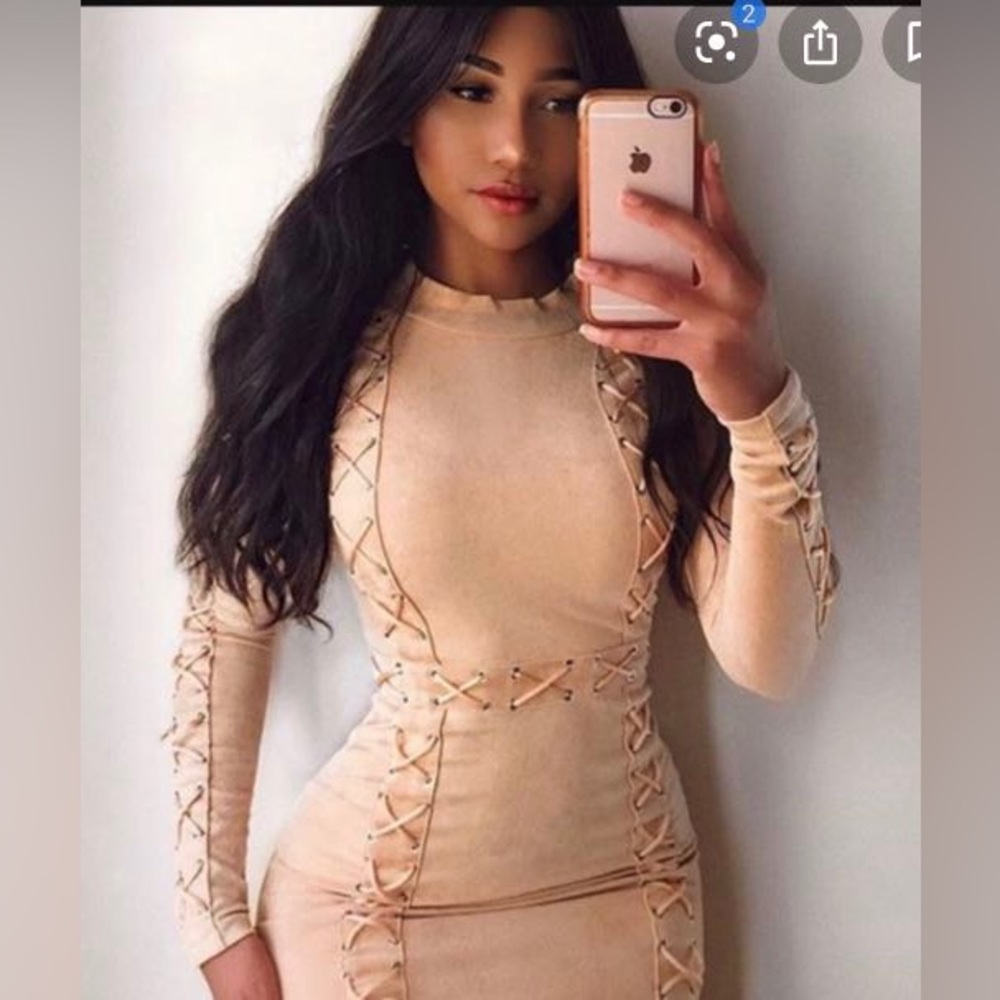 Faux Suede Dress Oh Polly
